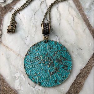 Bohemian Turquoise Filigree Necklace